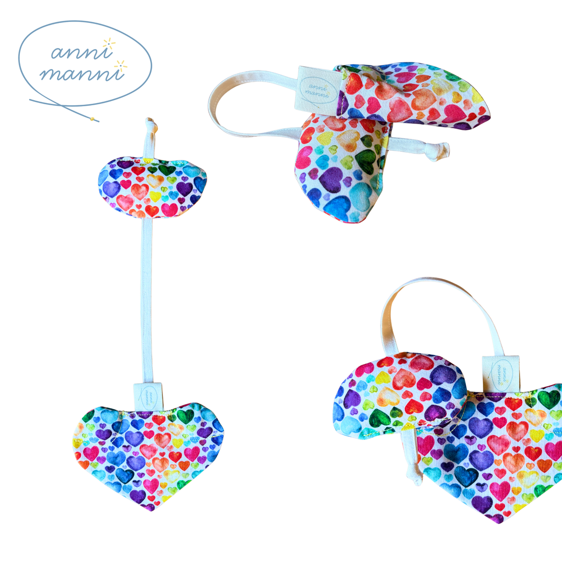 anni manni - „plus“ - Beruhigungsbändchen aus 100% Baumwolle