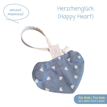 anni manni "Herzchenglück" - Beruhigungsbändchen aus 100% Baumwolle