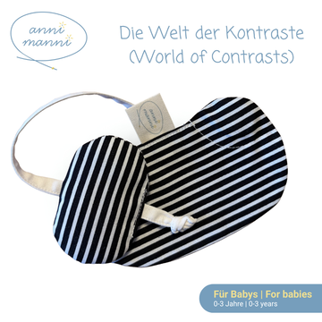 anni manni - "plus" - „Die Welt der Kontraste“ - Beruhigungsbändchen aus 100% Baumwolle